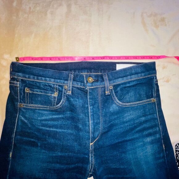 Rag & Bone Jeans Fit 2 Slim Mens Sz 29 Fits 32x34 Dark Blue Whiskering USA - Picture 3 of 14